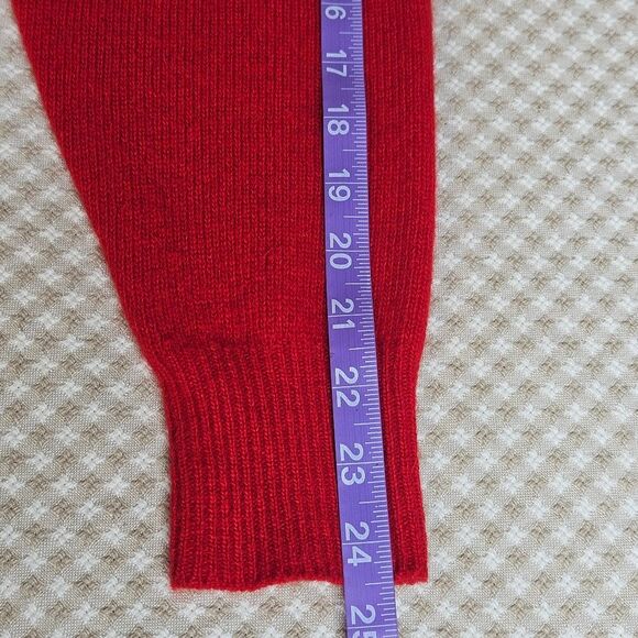 Vintage Charter Club Jane Justin Wool Blend Red Button Collar Pull Over Sweater - Picture 9 of 9